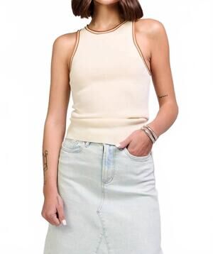 NEW ANOTHER LOVE mariah crochet trim tank top in vintage cream